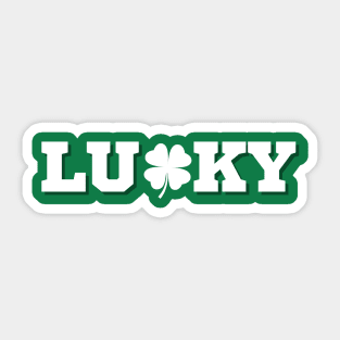 Lucky Clover St Patricks Day Tee | Lucky Clover Charm Sticker